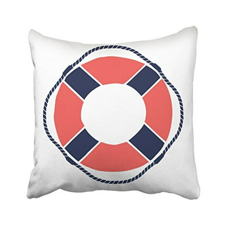 Winhome Square Throw Pillow Covers Retro Nautical Coral Orange