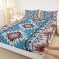 thumbnail image 3 of Manfei Hippie Geometric Aztec Twin Sheet Sets, Tribal Western Bohemian Twin Fitted Sheet, Mandala Theme Flat Sheet, Lightweight Room Decor, 3pcs, 3 of 7