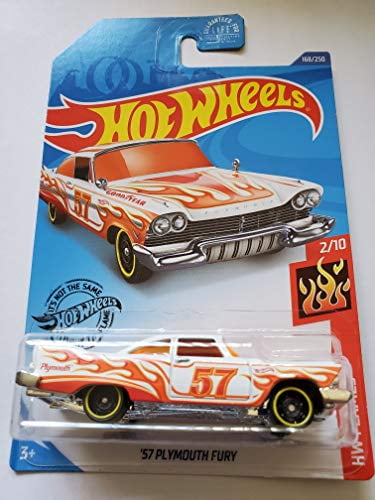 Hot Wheels 2020 Q Case Short Card '57 Plymouth Fury Blue w/Flames In Stock In US