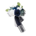 thumbnail image 3 of Tachiuwa Wedding Bridal Bouquet Decor Boho Rustic Tossing Bouquet Artificial Rose Flowers for Wedding Party Festival Valentine's Day , Blue, 3 of 9