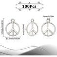 thumbnail image 2 of 1 Box 100 pcs Peace Charms Bulk Peace Sign Charm Peace Sign Antique Silver Vintage Alloy Flat Round Hollow Metal Symbol Charms for Jewelry..., 2 of 5
