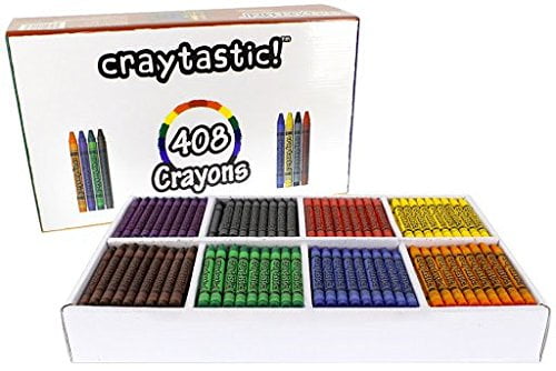 SAFETY TESTED COMPLIANT WITH ASTM D-4236 Red, Green, Blue, Yellow 300 Total Crayons Craytastic 75 4-Packs of Premium Crayons 