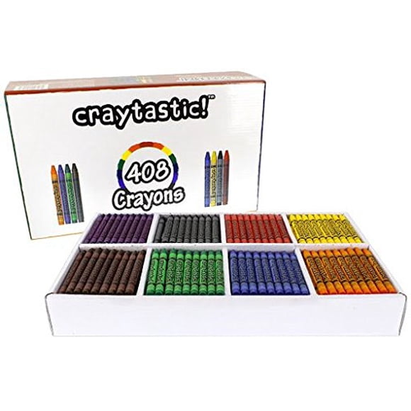 408-Count Crayon Premium Class Pack, Best-Buy Assortment (8 Colors, Full Size 3.5 Inch) Safety Tested Compliant with ASTM D-4236