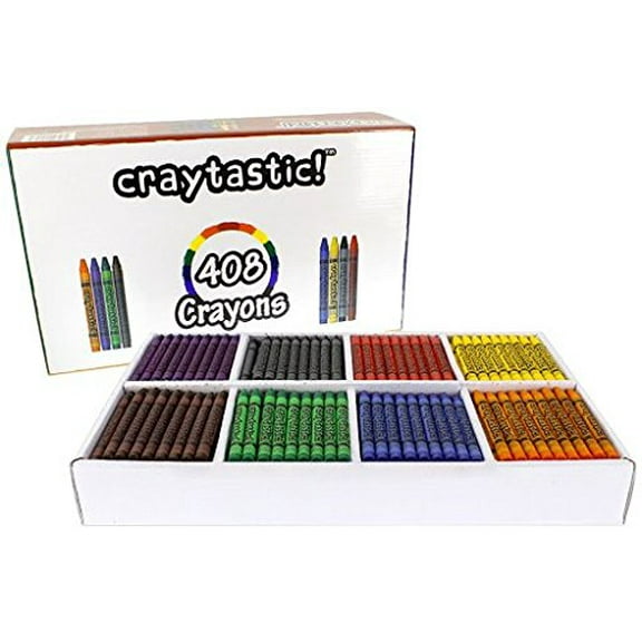 408-Count Crayon Premium Class Pack, Best-Buy Assortment (8 colors, FULL SIZE 3.5 Inch) SAFETY TESTED COMPLIANT WITH ASTM D-4236