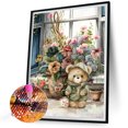 thumbnail image 2 of Pintura de diamante 5D DIY Taladro redondo completo Kit de oso de dibujos animados Decoración para el hogar (V4110) FLhrweasw Nuevo, 2 of 9