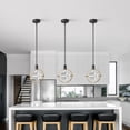 thumbnail image 4 of Deyidn Modern Crystal Pendant Light in Black Mini Dimmable Integrated LED Light Fixtures Metal Rod Ceiling Black Gold Chandelier for Kitchen Island Bedroom Dining Room Bar, 4 of 8