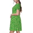 thumbnail image 2 of Easygdp St Patrick's Day para Vestido Transpirable de Mujer, Vestido Suelto de Manga Corta con Pliegues y Bolsillos para el Verano, 2 of 6