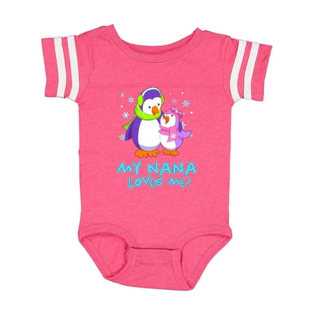 

Inktastic My Nana Loves Me! Cute Penguins Gift Baby Girl Bodysuit