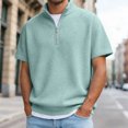 thumbnail image 2 of Leey-World Men's T-Shirts Short Sleeve Knit Shirts Casual Crewneck Ribbed Dress Tee Shirt Men Tshirt(Light Green,4XL), 2 of 4