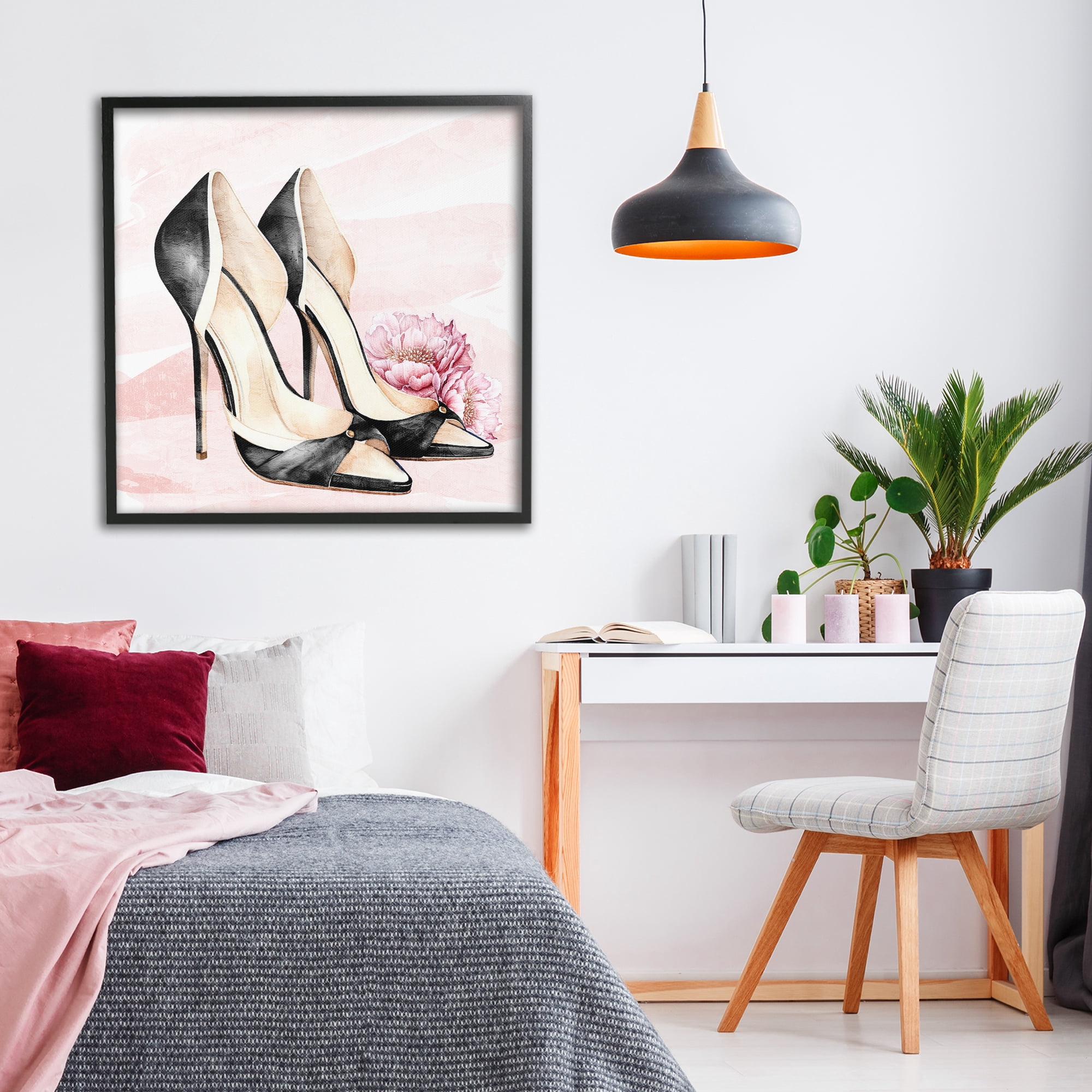 Stupell Industries Glam Time Heels Black Framed Giclee Art, design by Kim Allen