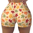 thumbnail image 2 of Fuzoiu Autumn Maple Leaves Print Women's Workout Shorts,Workout Biker Shorts Women,Exercise Fitness Shorts,Scrunch Short, Athletic Shorts for Gym Yoga Running Sport Active-XX-Large, 2 of 8