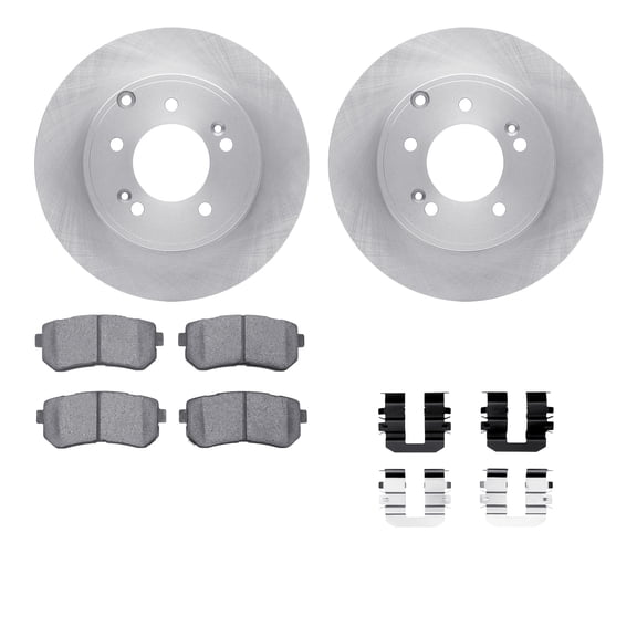 Dynamic Friction Company Rear Brake Rotors with 5000 Advanced Brake Pads includes Hardware 6512-03258