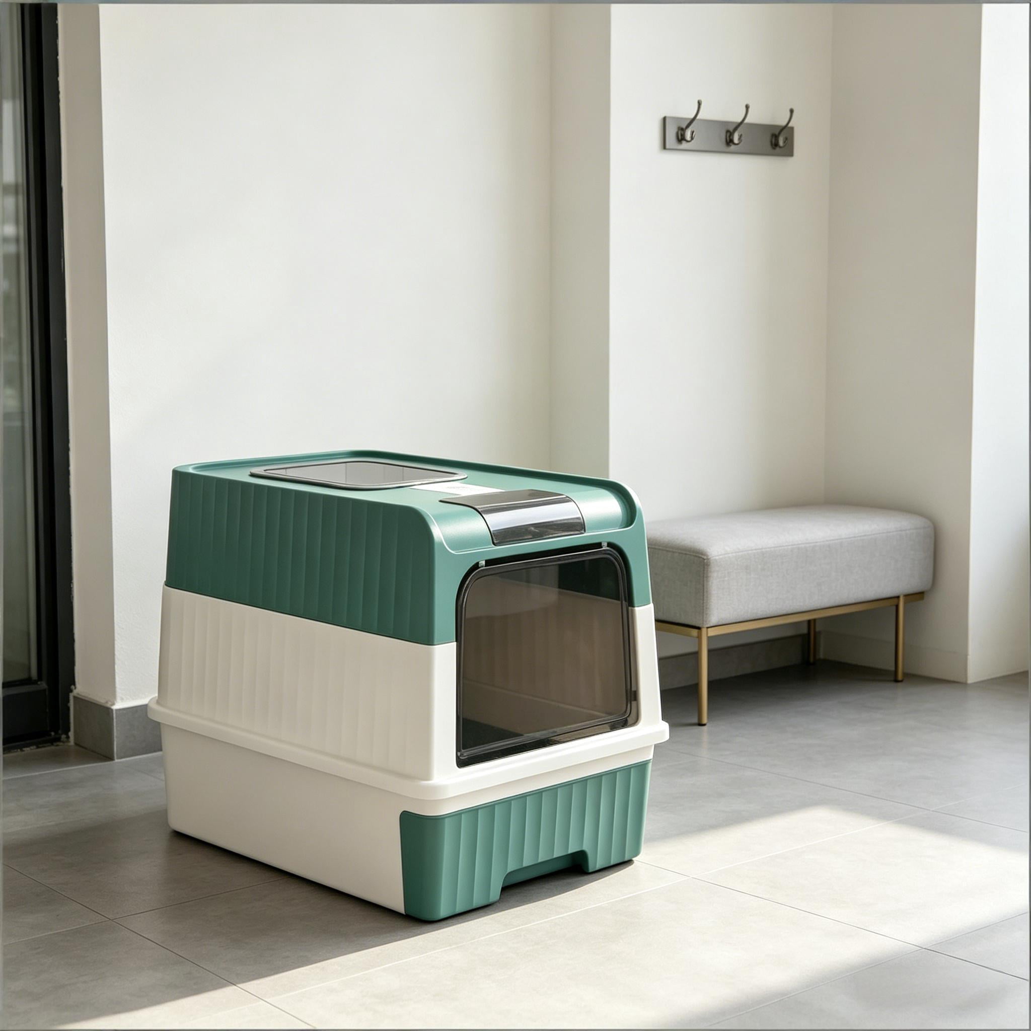 Fully Enclosed Litter Box, Compact Cat Pet Litter Box
