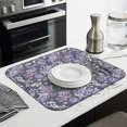 thumbnail image 5 of Microfibre Drying Mat for Kitchen Purple Rose Gray Image Dish Drying Drainer Mat Absorbent Pioneer Drying Mat Washing Up for Glass, Plate & Cup 16inch X 18inch, 5 of 7