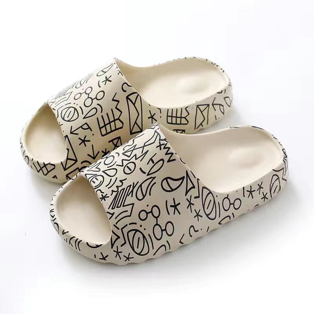 Sandalias de moda y zapatillas onduladas Parte inferior sueltas Pantuflas casuales