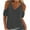 Gray, variant on WIZUTIZ Women's Summer Tops Cold Shoulder Wide Straps Solid V-Neck Blouse Casual Breathable Going Out Tops for Women Cotton T-shirt Holiday Tee Sales Navy S