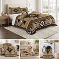 thumbnail image 6 of King Quilt Set 96''x106'', Brown Southwest Lightweight Bedspread Coverlet Set with 2 Pillow Shams, Boho Aztec Ethnic Abstract Geometric Breathable All Season Quilt Bedding for Bedroom/Guest Room, 6 of 9