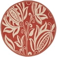 thumbnail image 2 of Safavieh Courtyard Crystal Floral Indoor/Outdoor Area Rug, Red/Natural, 6'7" x 6'7" Round, 2 of 8