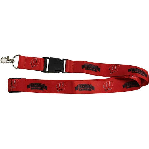 University of Wisconsin Badgers Lanyard Keychain Double Sided Breakaway Safety Design Adult 18 Inch