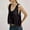 Black, variant on Open Front Lace Tank Tops for Women, U Neck Sleeveless Ruffled Lace Trim Tie Front Loose Flowy Boho Crop Camisoles Daily Casual Outfits, Coffee S
