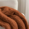 thumbnail image 3 of GentleSoft Fuzzy Sherpa Faux Fur Twin Blanket Burnt Orange Cozy Gifts for Women Men, Soft Fleece Plush Warm Thick Blanket Twin Size for Bed, Room Dorm Essentials Orange Decor Gifts, 60x80, 3 of 8
