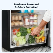 Simzlife 3.2 Cu ft Mini Refrigerator with Freezer, Two Door Compact Small Fridge Adjustable Removable Shelves, Sliver