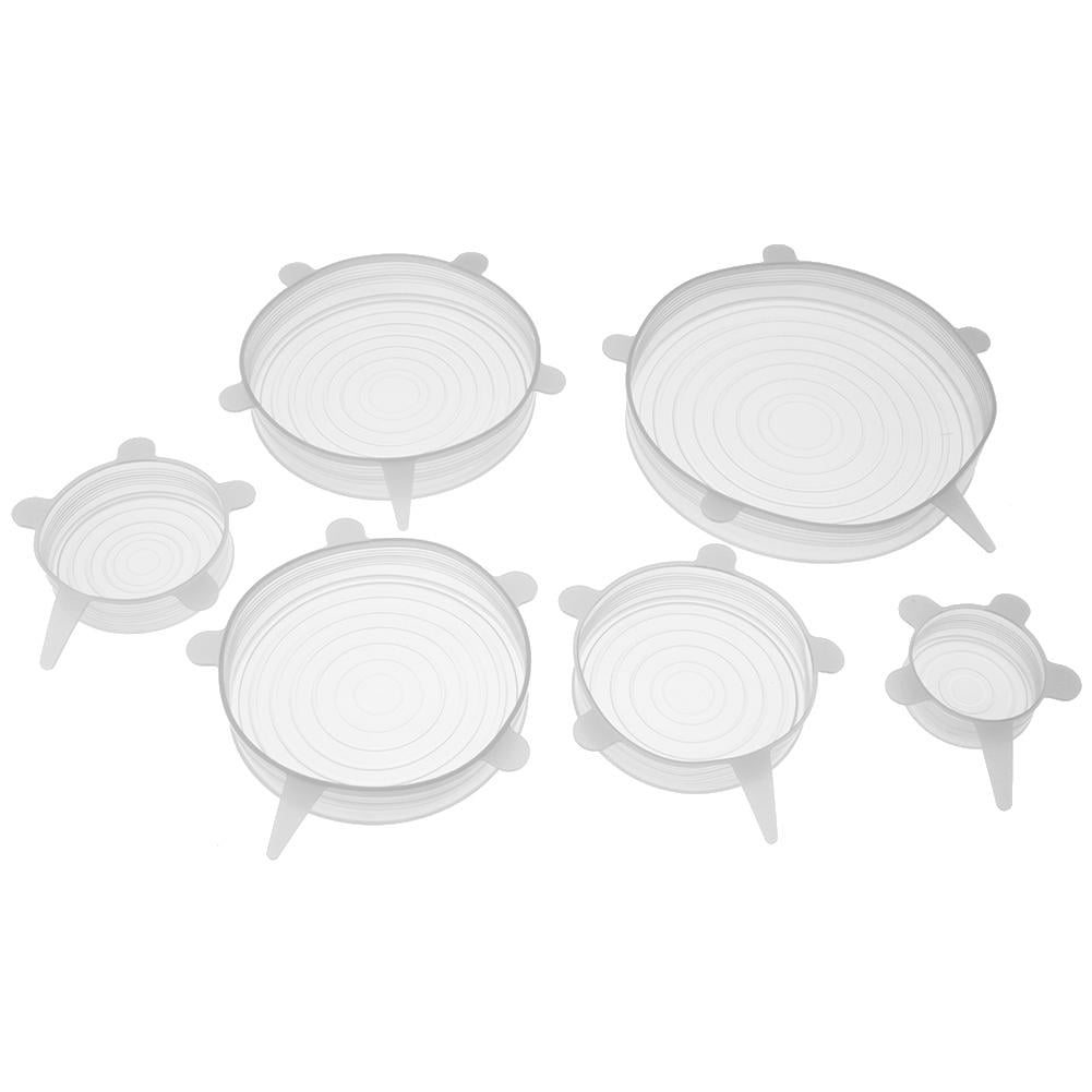 /ND 12pcs Heat Resistant Silicone Stretch Lids Food Wrap Bowl Pan Cover White 