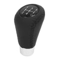 thumbnail image 4 of Cabezal de palanca de cambios de 5 velocidades, cabezal de perilla de palanca de cambios de cuero genuino, Universal para coches de cambio manual, línea negra Jadeshay  A, 4 of 8