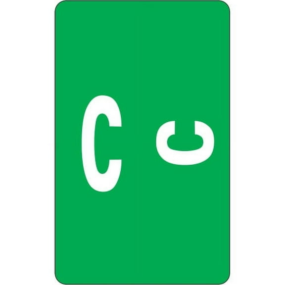 Smead AlphaZ ACCS Color-Coded Labels "C" - 1" x 1.63" Length - Dark Green - 10 / Sheet - 100 / Pack