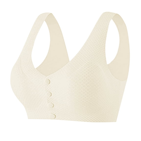 XuJwPNcy Womens Front Closure Everyday Bras Comfortable Wireless Bralettes V Neck Seamless Bra Wire Free Basic Bras