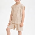 thumbnail image 5 of Freshbabe Boys 2-Piece Casual Outfit, Sleeveless Tank Top + Elastic Shorts, Breathable Summer Playwear for Toddlers, Multi-Colors, 5 of 6