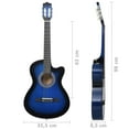 thumbnail image 4 of vidaXL Western Classical Cutaway Guitar with 6 Strings Blue Shaded 38, 4 of 5
