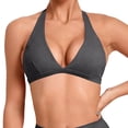 thumbnail image 2 of ManxiVoo Wireless Sports Bra Backless Deep V Neck Halter Design with Removable Padded Cups for Yoga Running Fitness Gym Workout, 2 of 7