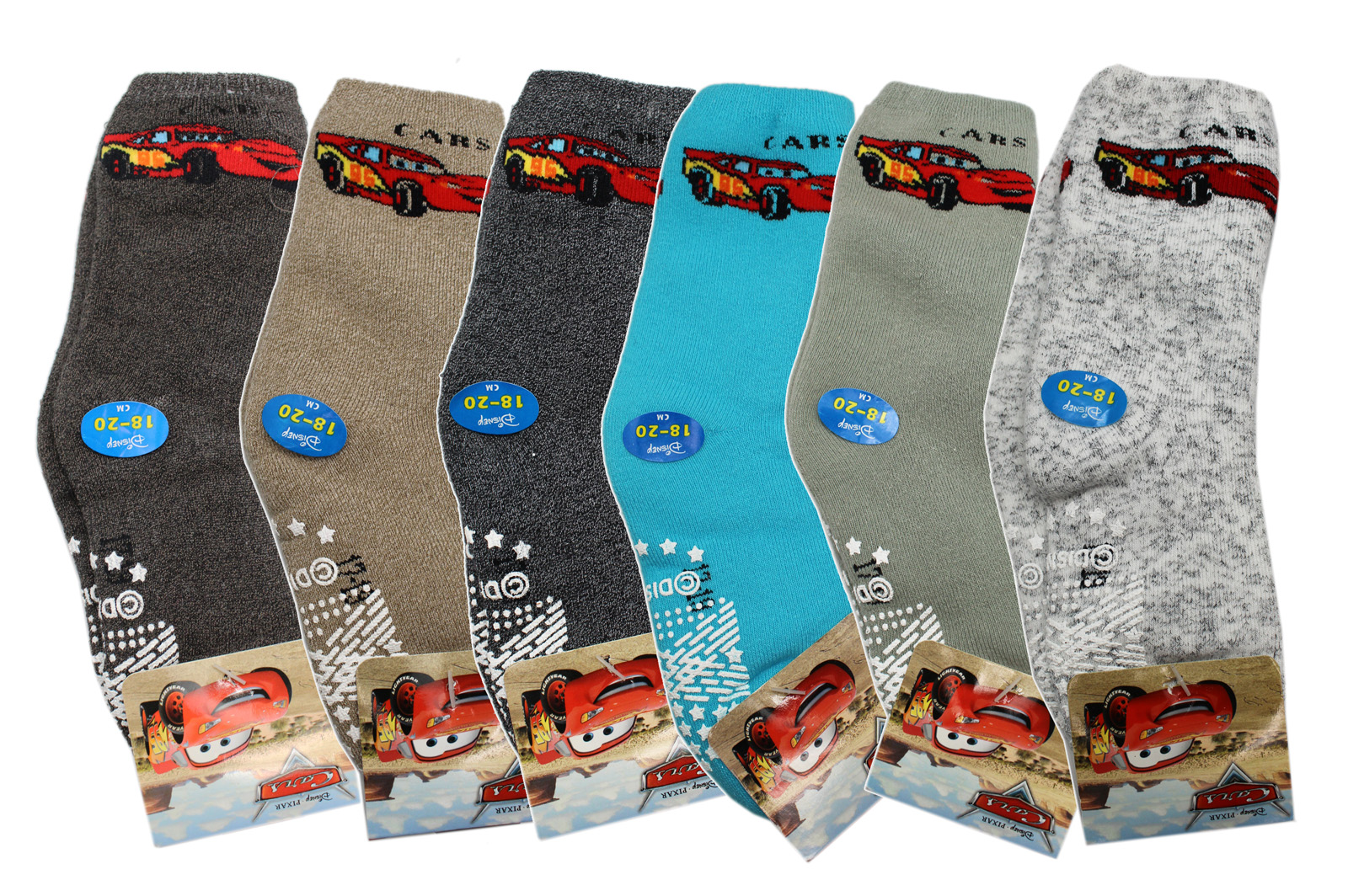 Disney Pixar's Cars Lightning McQueen Assorted Color Socks (2 Pairs, 18