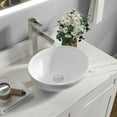 thumbnail image 3 of Sinber 16" x 13" x 5.5" White Oval Ceramic Countertop Bathroom Vanity Vessel Sink BVS1613A-OK, 3 of 11