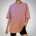 thumbnail image 3 of Tops Cortos para Mujeres, Gradiente Cuello Redondo Gota Hombro Camiseta de Manga Corta Top Casual Hecha de 95% Poliéster 5% Elastano, Camisetas Casuales para Mujer, 3 of 3