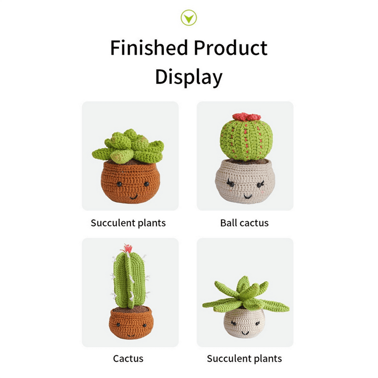 Beginners Crochet Kit With Video Tutorial and Audio Description, Crochet  Cactus Kit Suitable for Beginners and Kids Age 10 and Up 