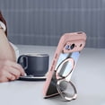 thumbnail image 4 of for Google Pixel 9 Case with Lens Protector, [Foldable Stand & Rotatable Ring Holder], Glossy Shockproof Bumper Dustproof Clear Women Men Case for Google Pixel 9, Pink, 4 of 10