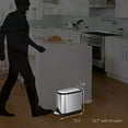 thumbnail image 3 of Simplehuman 10 Liter / 2.6 Gallon Butterfly Lid Bathroom Step Trash Can, Brushed Stainless Steel, 3 of 7