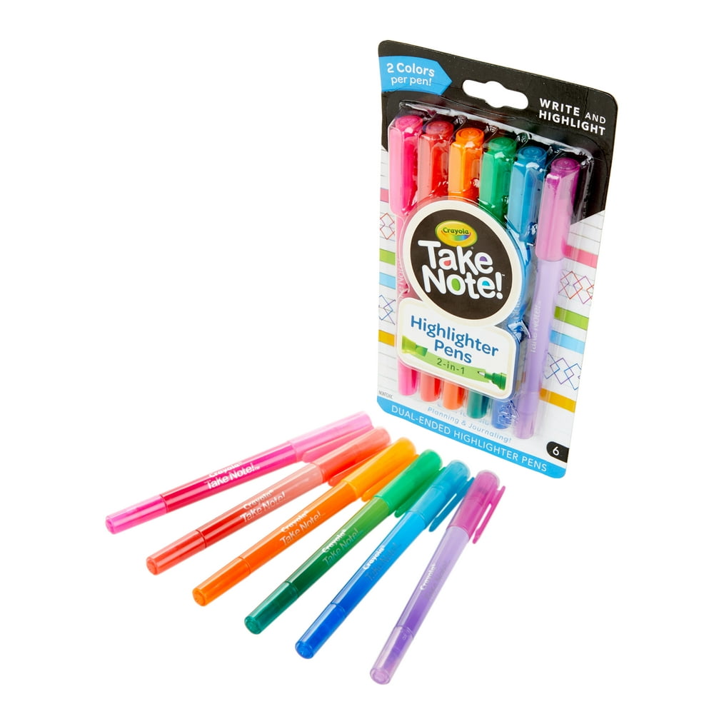 Crayola Take Note! 6 Count DualEnded Highlighter Pens