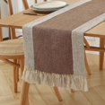 thumbnail image 4 of 15 x 70inch Table Runner-Rustic Cotton Linen Table Runners with Boho Fringe for Kitchen Dinning Coffee Washable Double Layer Table Farmhouse Runner-Brown, 4 of 6