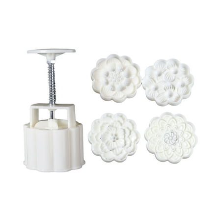 

SIEYIO Cute FlowerS Shape DIY Pastry Moulds Mooncake Mold Mooncake Mould Hand Pressure Tool Plastic Material Baking Accessories