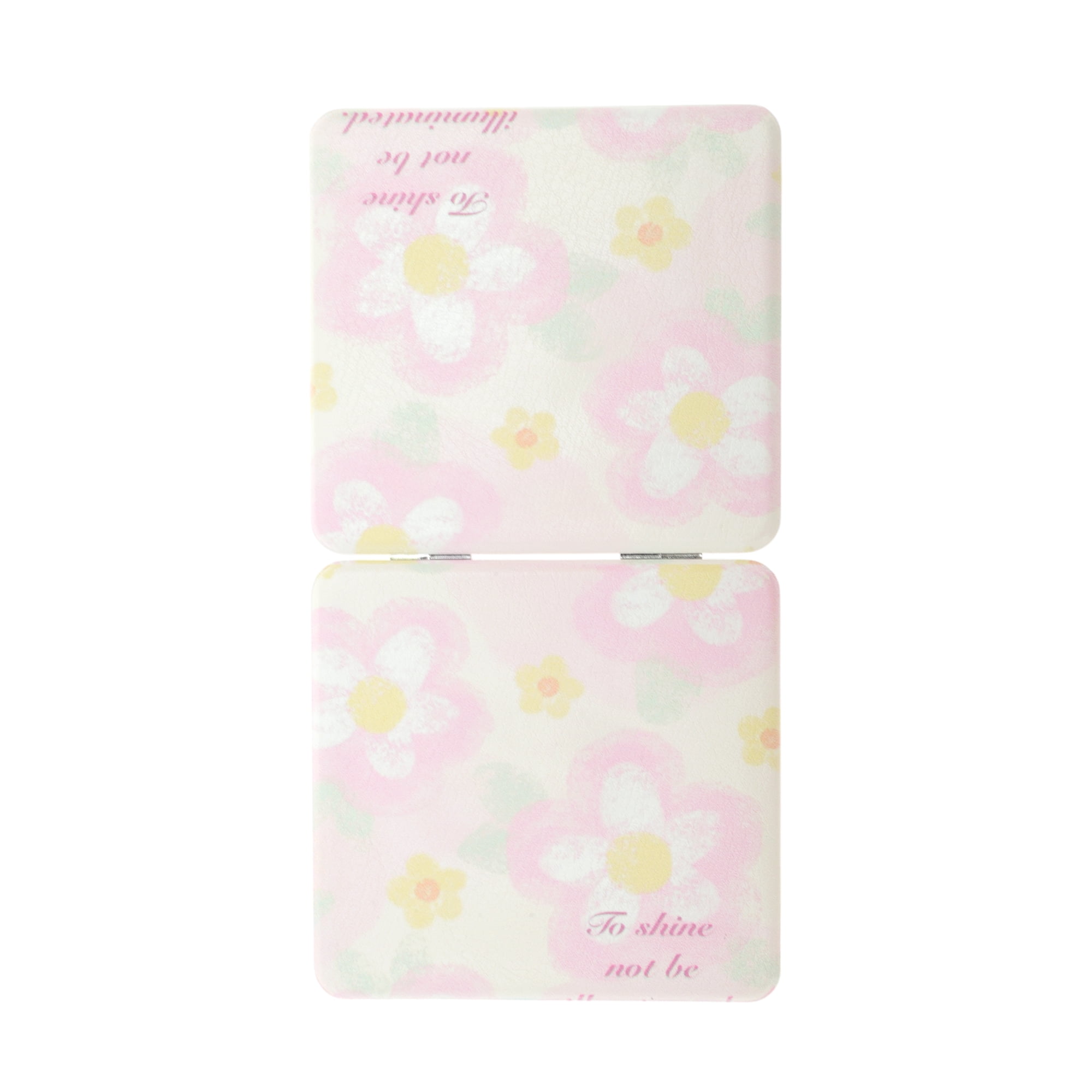 Unique Bargains Durable Square Shape Handheld Mirror for Travel Pink 1 Pc