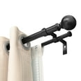 thumbnail image 2 of UTOPIA ALLEY Wall Mounted Window Treatment Telescoping Double Curtain Rod Set with Classic Cap, 1-Inch Diameter, Adjusts from 48 to 86 Inches, Black, 2 of 9