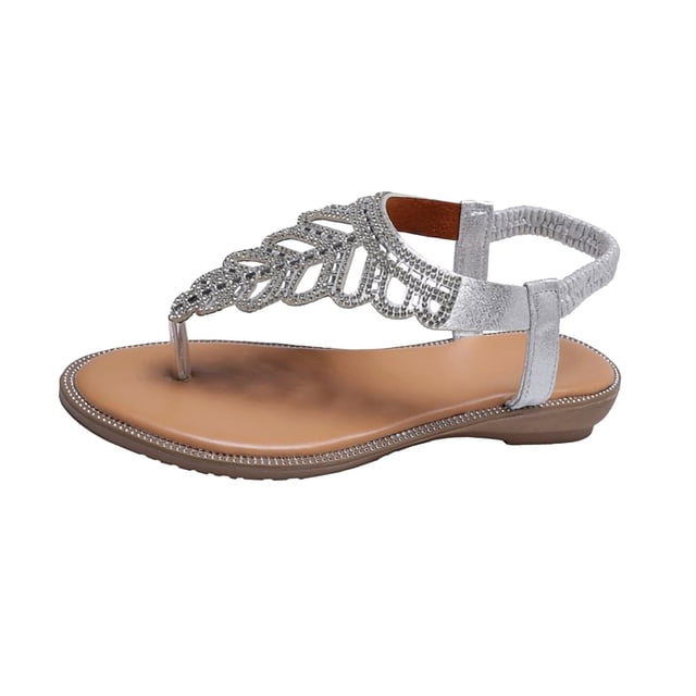 Amzcrzy Zapatos de mujer,Zapatos de mujer,Zapatillas de mujer, Chanclas planas para mujer, estilo bohemio, con punta abierta, transpirables, cómodas, sandalias romanas Sandalias Mujer Zapatillas De C