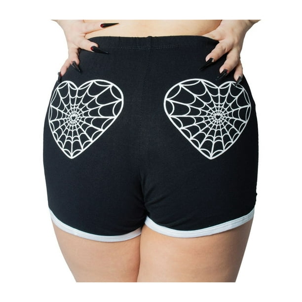 AMILIEe Women Funny Halloween Shorts Skeleton Print Elastic Low Rise Running Shorts AMILIEe Women Funny Halloween Shorts Skeleton Print Elastic Low Rise Running Shorts