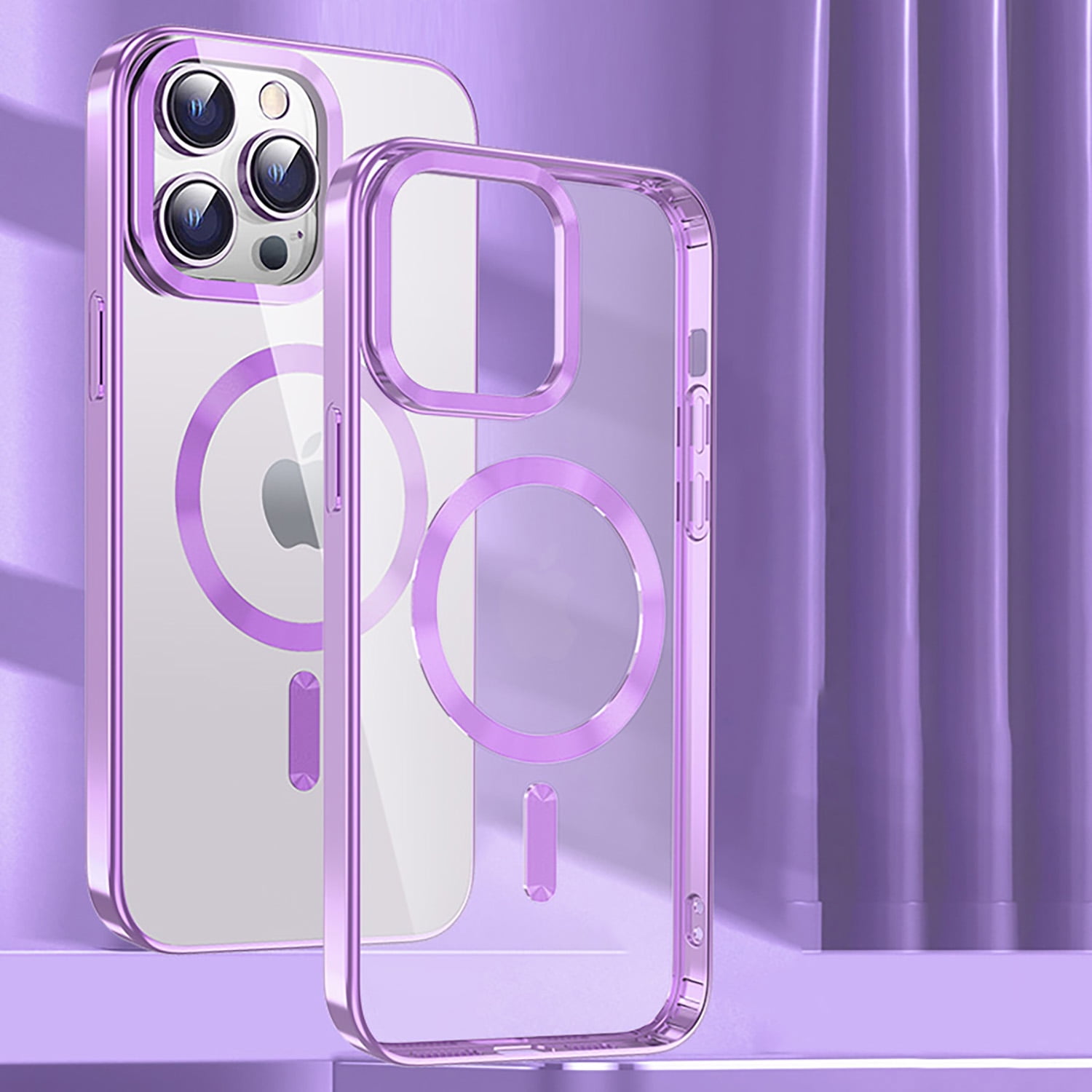 Allytech Magnetic Case for Apple iPhone 11 - Compatible with Magsafe Wireless Charging Clear Back Cover Anti-Scratch Bumper Shockproof Case for iPhone 11 6.1" - Lightpurple