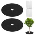 thumbnail image 1 of Uxcell 2-Pack Non-Woven Tree Mulch Ring, 16.5 Inch Tree Protector Mat W 12 Pcs Stakes for Plant Root Protection [Negro], 1 of 1