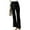 Black, variant on MAWCLOS Ladies Bottoms Wide Leg Palazzo Pant High Waist Pants Lounge Daily Wear Velvet Trousers Navy Blue XL