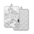 thumbnail image 2 of ALAZA Black and White Landscape Paint Pot Holders Set of 2 Heat Resistant Kitchen Oven Mitts, 2 of 7